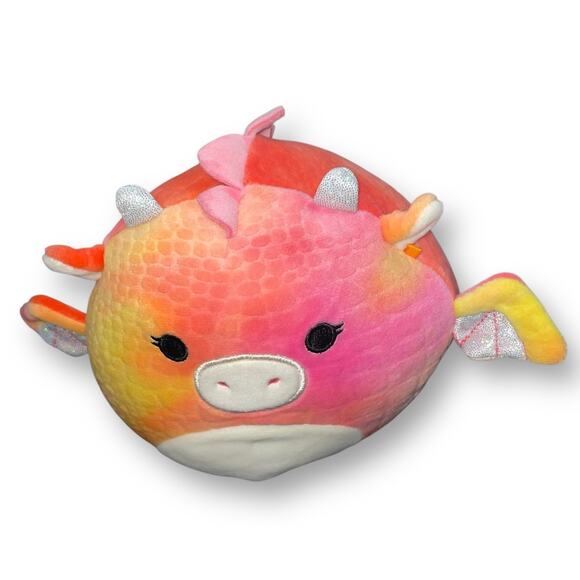 Squishmallows Plush Dragon Celestina KellyToy Eyes Nursery Decor Pink Tie Dye 8" - Picture 3 of 12